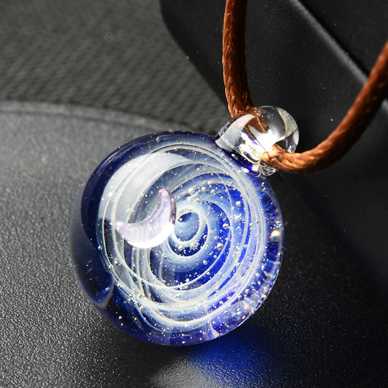 Glass Bead Planets Pendant Necklace Galaxy Rope & Bracelets Galaxy Fashion Jewelry 