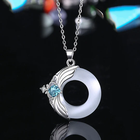 Buddha Stones Love Wings Copper Luck Healing Necklace Pendant