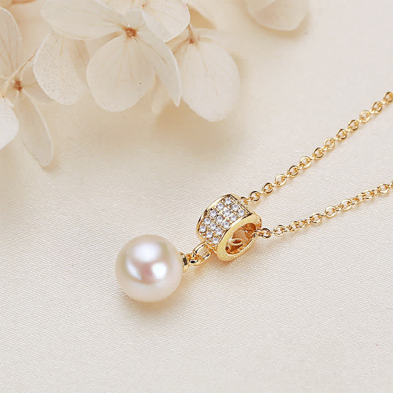 Buddha Stones Pearl Zircon Bead Peace Happiness Necklace Pendant