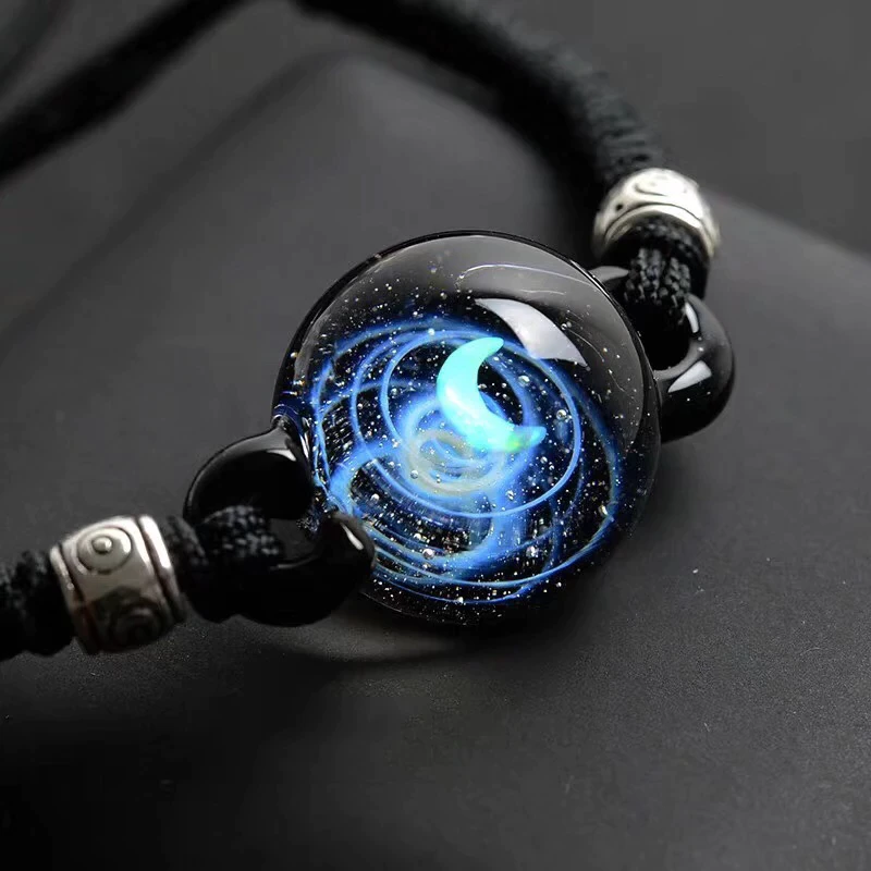 Galaxy Solar System Bracelet & Galaxy Rope Chain Solar System Design Necklace