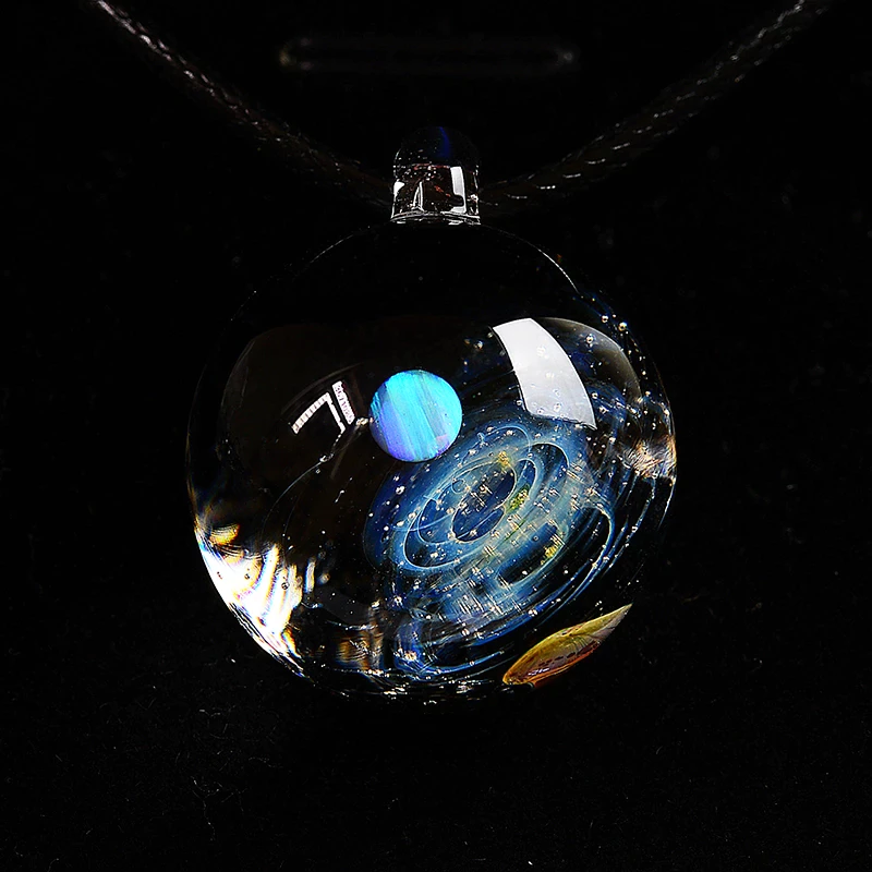 Glass Bead Planets Pendant Necklace Galaxy Rope & Bracelets Galaxy Fashion Jewelry