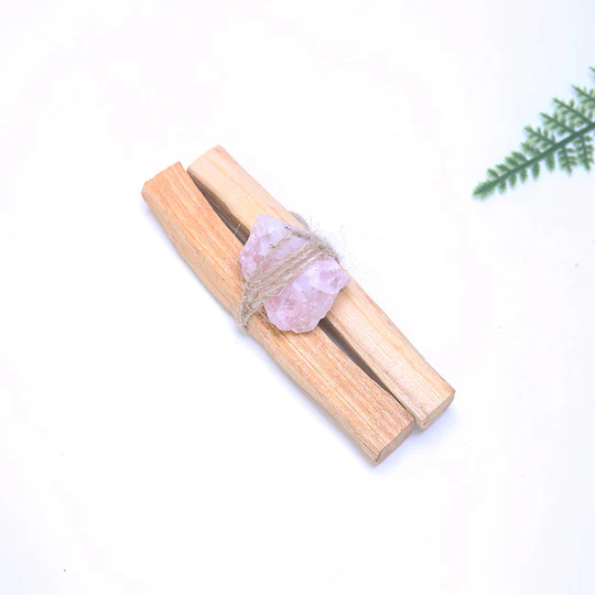 Buddha Stones Natural Palo Santo Pink Crystal Amethyst Black Obsidian Crystal Purify Altar Set Spiritual Supplies