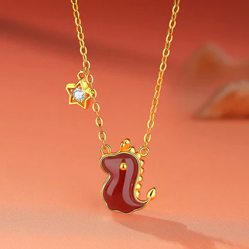 Buddha Stones 925 Sterling Silver Year of the Dragon Red Agate H