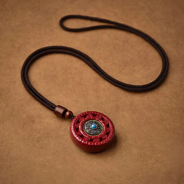 Buddha Stones Cinnabar Om Mani Padme Hum Blessing Rotatable Neck