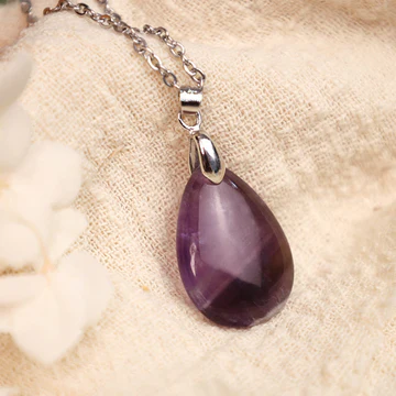 Buddha Stones Natural Crystal Gemstone Water Drop Spiritual Neck