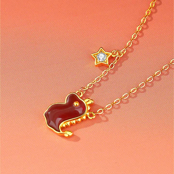 Buddha Stones 925 Sterling Silver Year of the Dragon Red Agate H