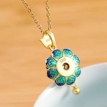 Buddha Stones 925 Sterling Silver Tibet Lotus Prayer Wheel Red A