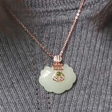 Buddha Stones 925 Sterling Silver White Jade Blessing Happiness