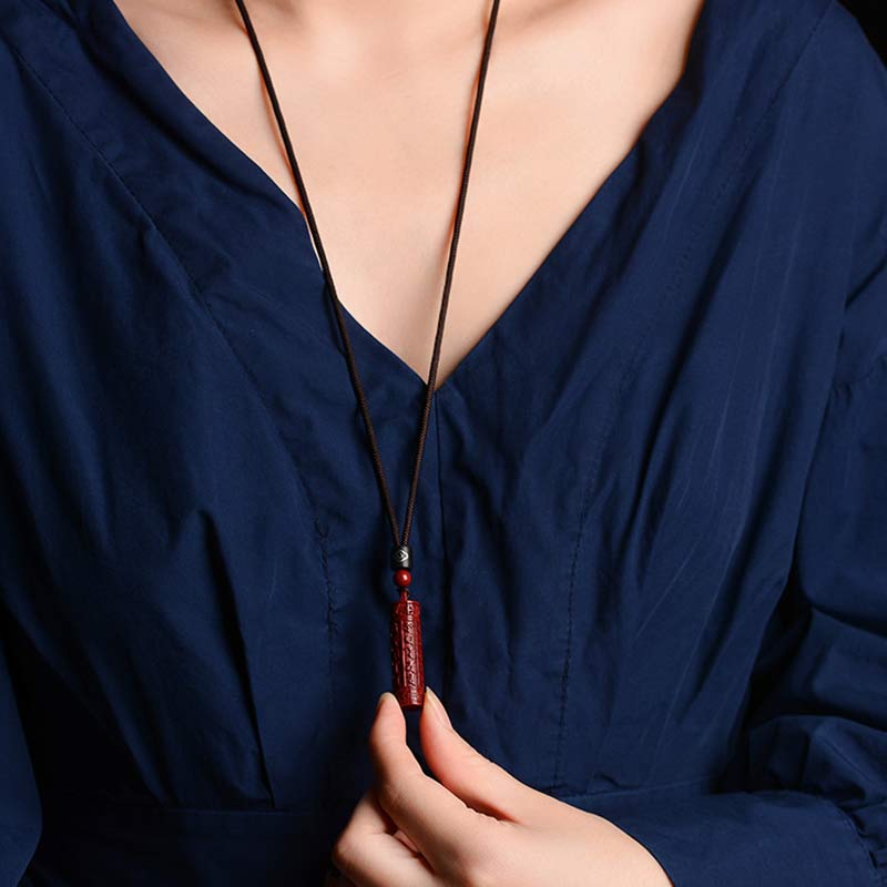 Buddha Stones Tibetan Cinnabar Mantra Concentration String Neckl
