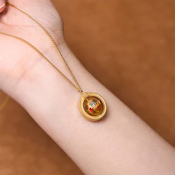 Buddha Stones Zakiram Goddess of Wealth Alloy Blessing Necklace