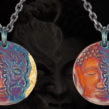 Buddha Stones 999 Sterling Silver 24K Gold Half Demon Half Buddh