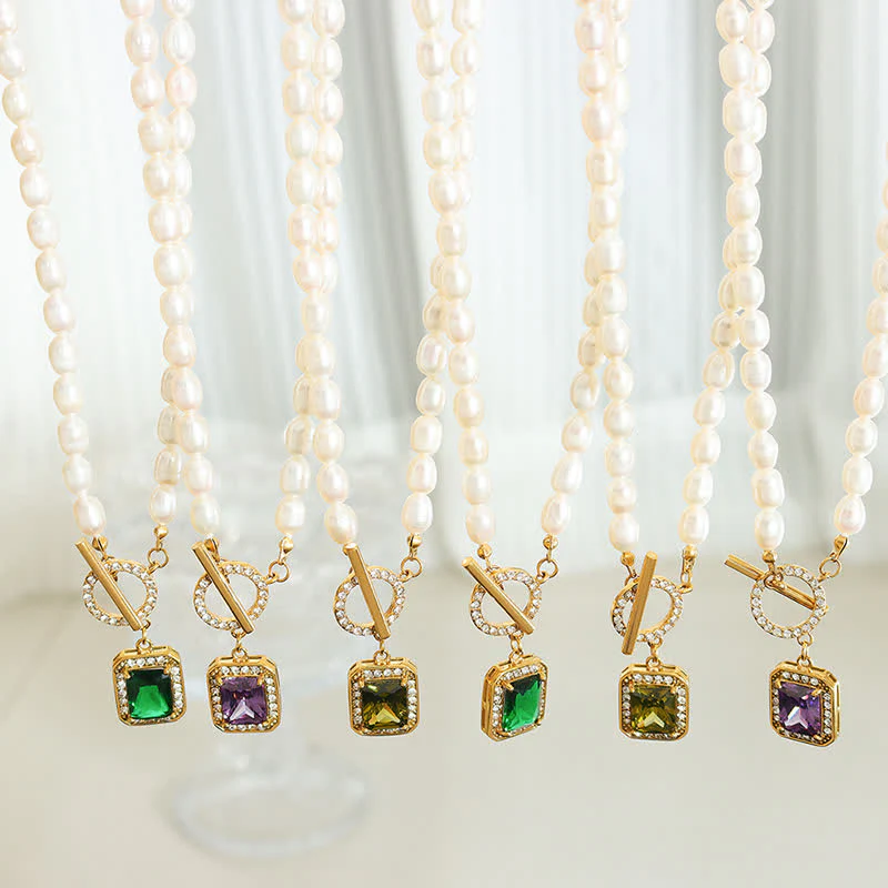 Buddha Stones Pearl Zircon Wealth Charm Necklace Pendant