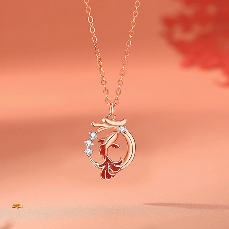 Buddha Stones 925 Sterling Silver Year Of The Dragon Koi Fish Fu Character Luck Necklace Pendant Bracelet