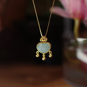 Buddha Stones 925 Sterling Silver Natural Jade Chalcedony Lock o