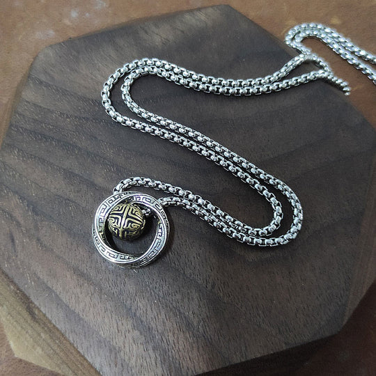 Buddha Stones Mobius Lucky Bead Copper Wealth Necklace Pendant