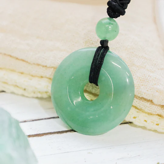 Buddha Stones Lucky Coin Pendant Healing Crystal Gemstone Neckla