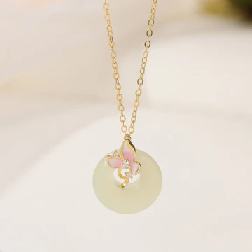 Buddha Stones 925 Sterling Silver Natural Hetian Jade Peace Buck