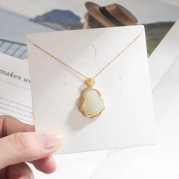 Buddha Stones 925 Sterling Silver Laughing Buddha Hetian White J