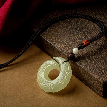 Buddha Stones Peace Buckle Jade Small Leaf Red Sandalwood Cinnab