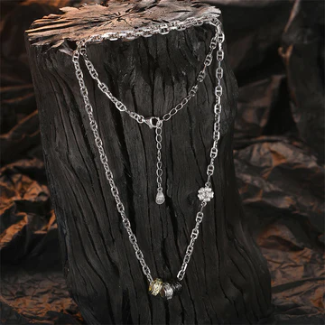 Buddha Stones 925 Sterling Silver Retro Tang Dynasty Flower Desi