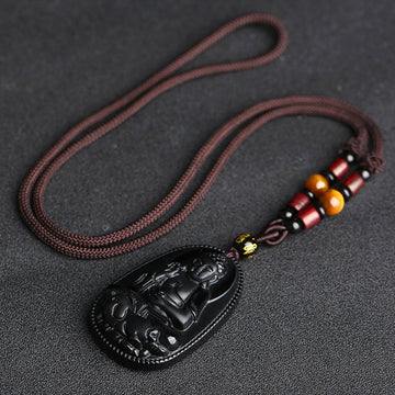 Buddha Stones Chinese Zodiac Natal Buddha Natural Black Obsidian