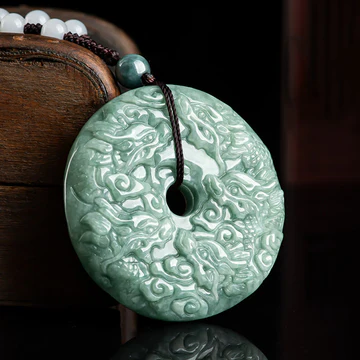 Buddha Stones Year of the Dragon Natural Jade Nine Dragons Peace