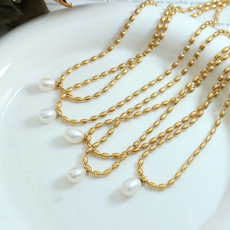 Buddha Stones Pearl Bead Peace Necklace Pendant