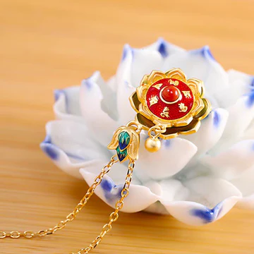 Buddha Stones 925 Sterling Silver Tibet Lotus Prayer Wheel Red A