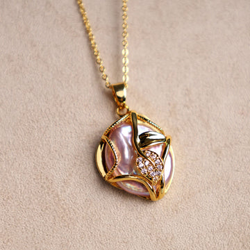 Buddha Stones 18K Gold Plated Copper Natural Baroque Pearl Flowe