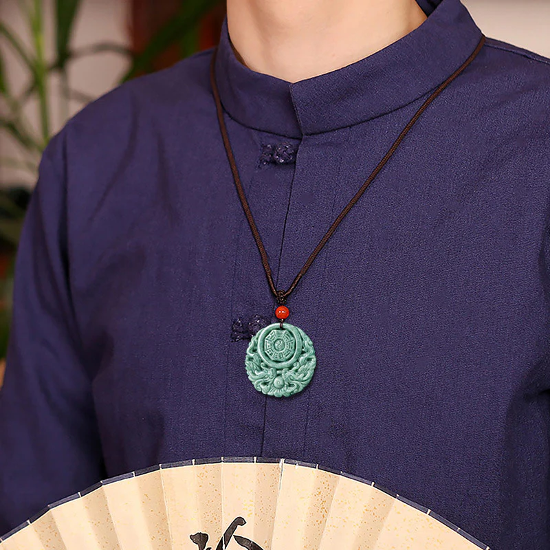 Buddha Stones Dragon Jade Yin Yang Balance Necklace String Penda