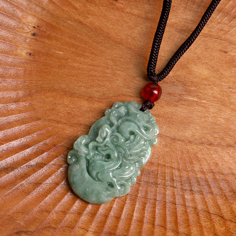 Buddha Stones Natural Jade 12 Chinese Zodiac Prosperity Necklace