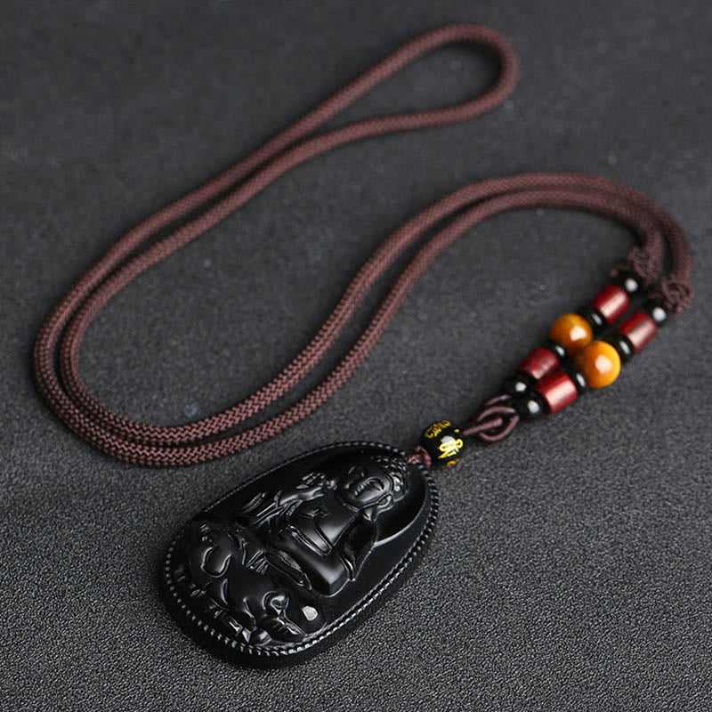 Buddha Stones Chinese Zodiac Natal Buddha Natural Black Obsidian